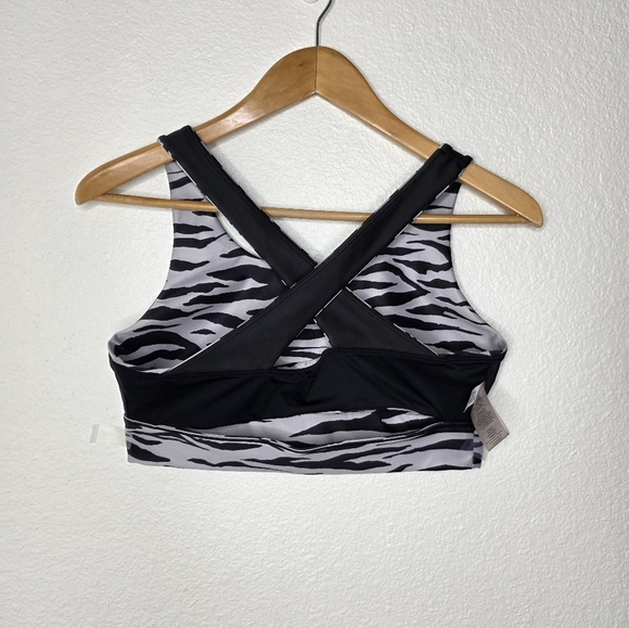 Good American Zebra print sports bra, black and silver - Picture 4 of 8